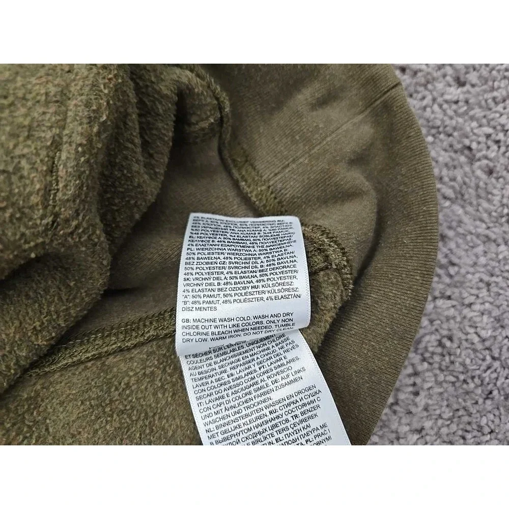The North Face Hoodie‎ Mens Small Green Pullover Sweatshirt Logo Fleece Outdoor